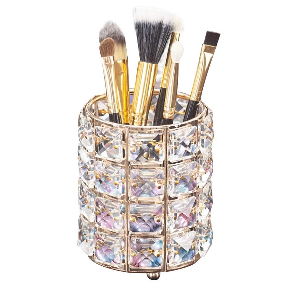 LUGUNU Crystal Makeup Brush Holder Storage Box Container Crystal Pot
